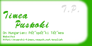 timea puspoki business card